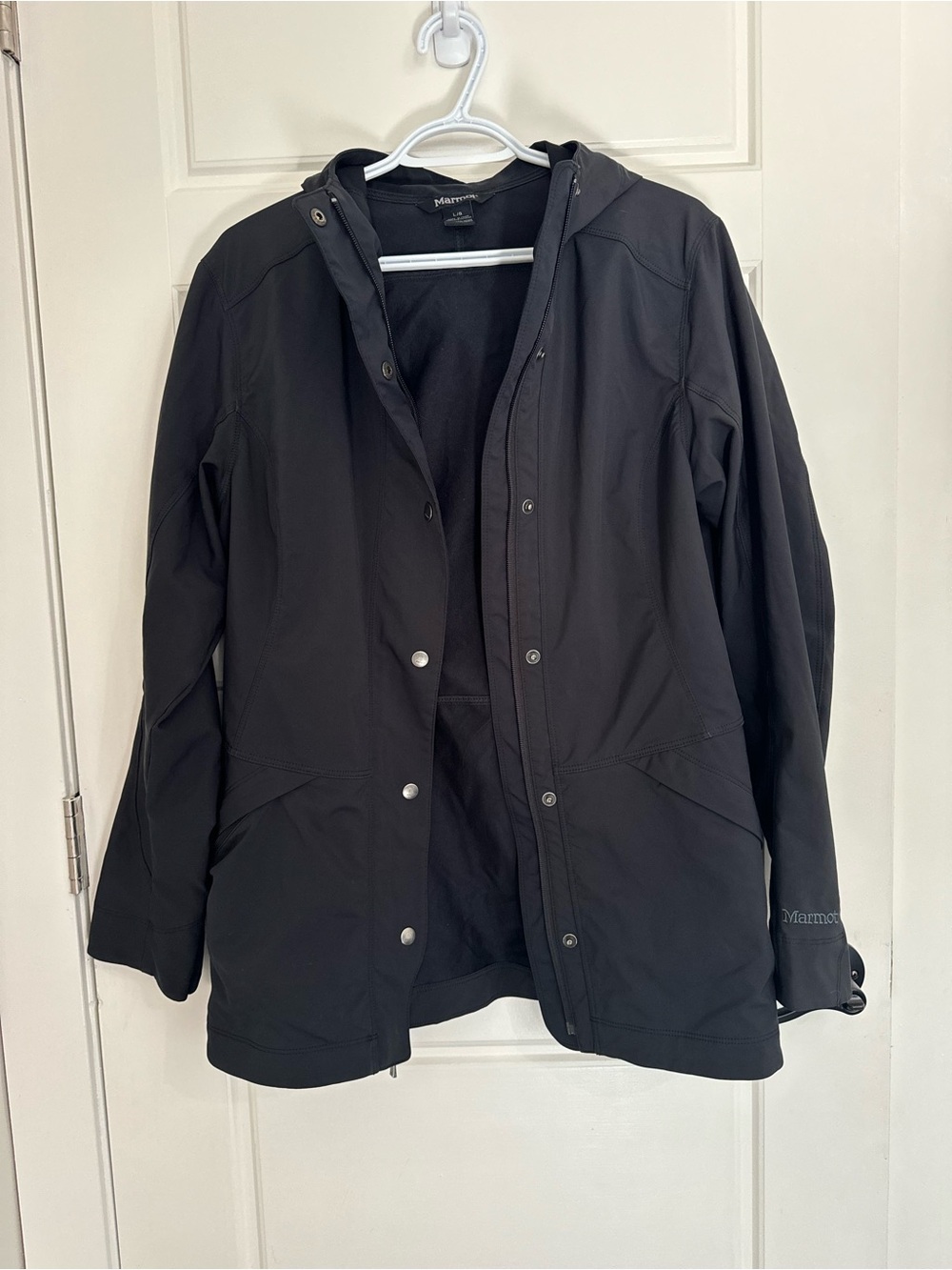 Marmot Women's Black Hooded Raincoat Jacket